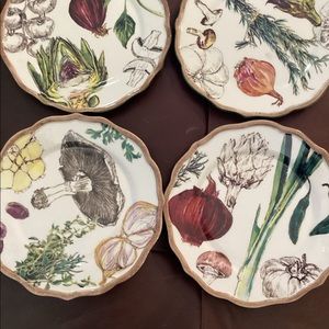 Williams Sonoma French Market (4) 9” plates 2012 New